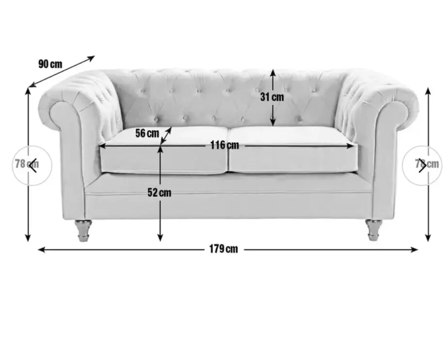 Habitat Grey Velvet Two Seater