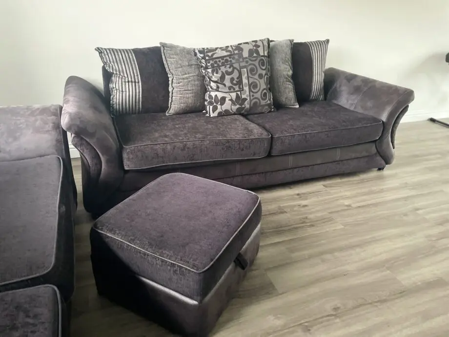 Breton 2x 4 seater sofa plus footstall