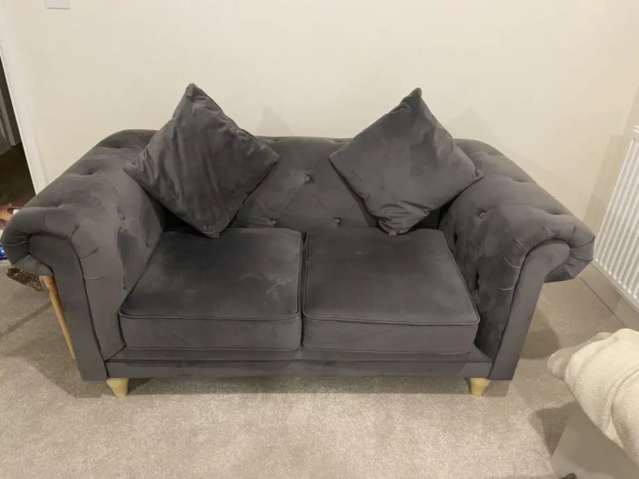 Habitat Grey Velvet Two Seater