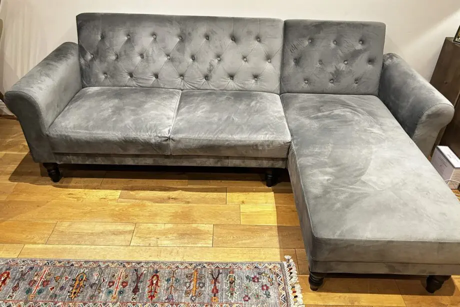 Chaise Sofabed in Grey Velvet by Daals