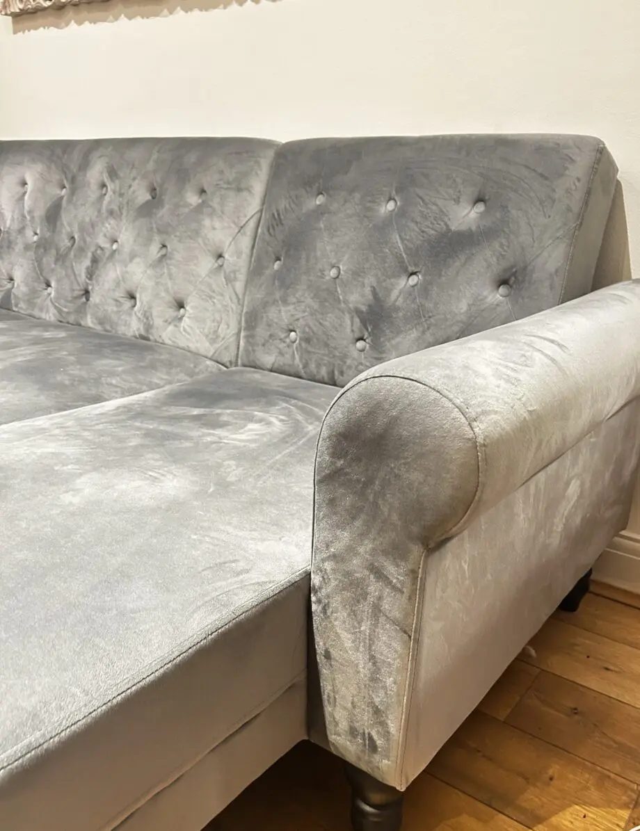 Chaise Sofabed in Grey Velvet by Daals