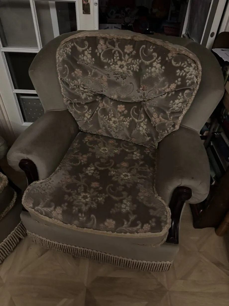 Free green three piece sofa