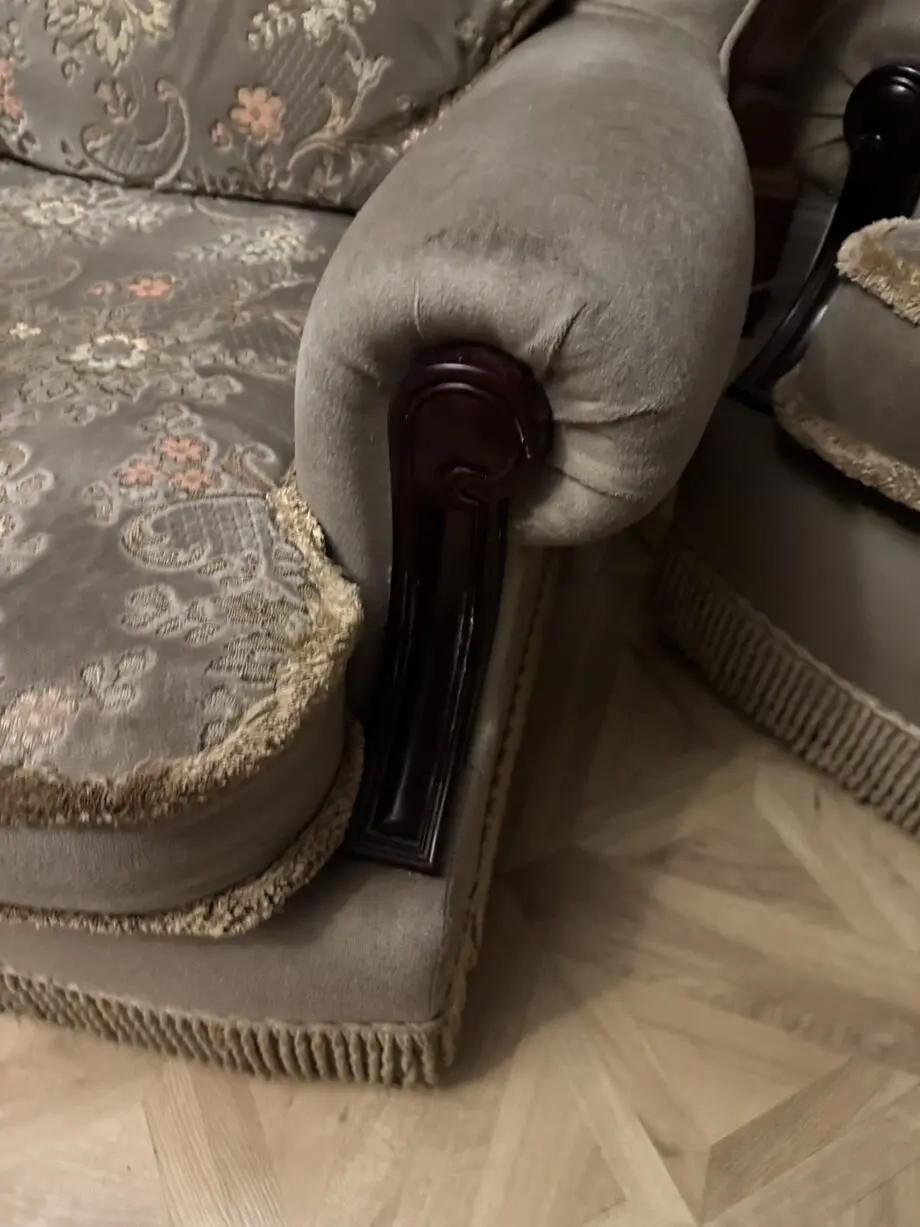 Free green three piece sofa