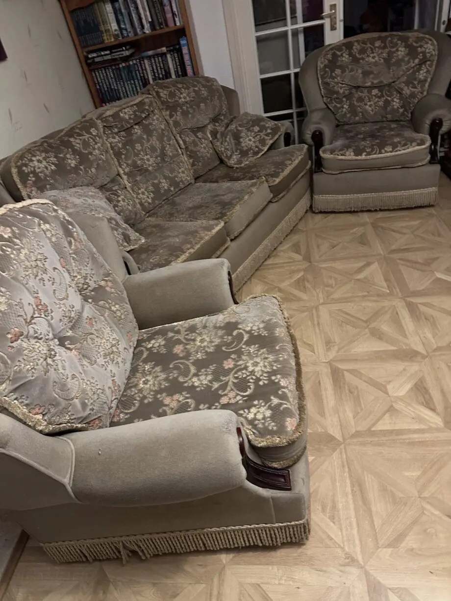 Free green three piece sofa