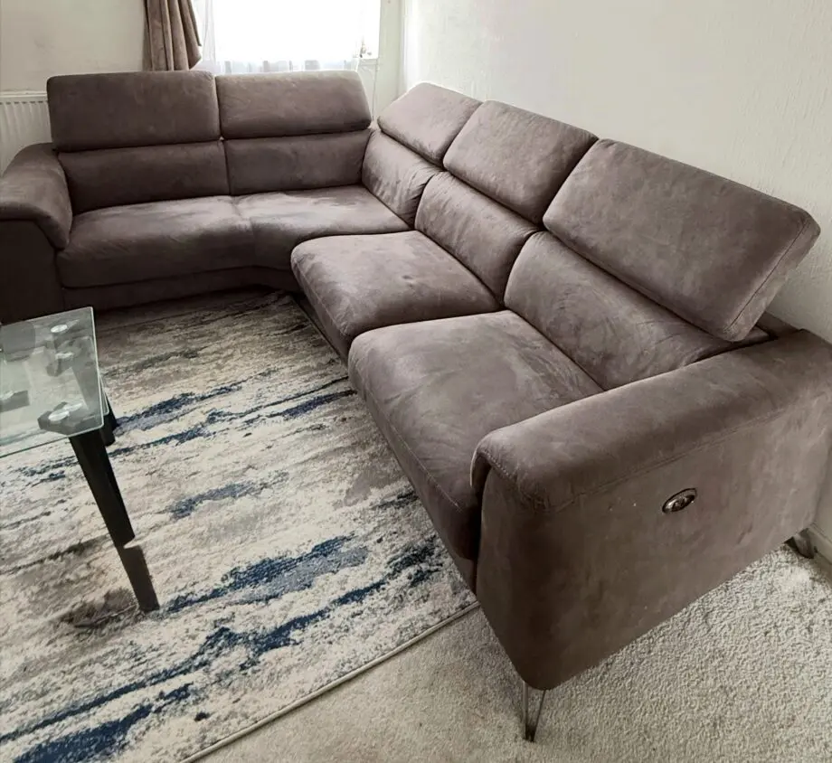 DFS Dark Grey Corner Sofa with Recliner