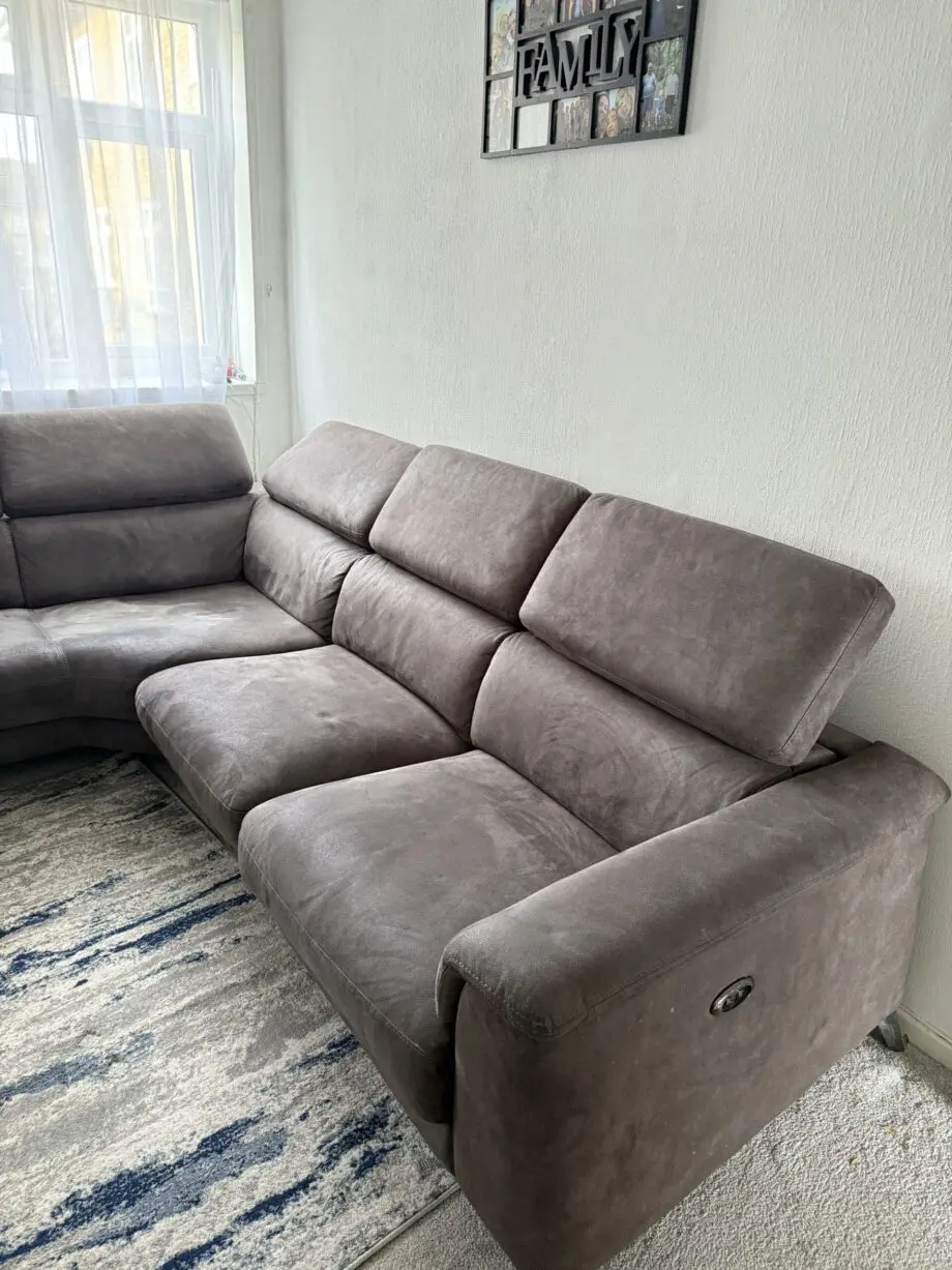 DFS Dark Grey Corner Sofa with Recliner