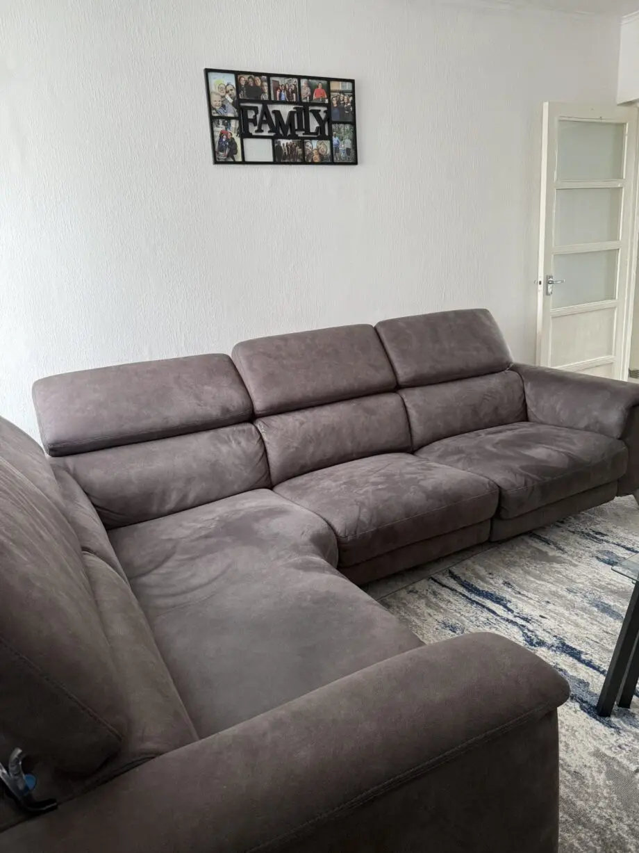 DFS Dark Grey Corner Sofa with Recliner