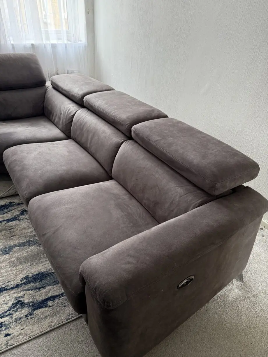 DFS Dark Grey Corner Sofa with Recliner