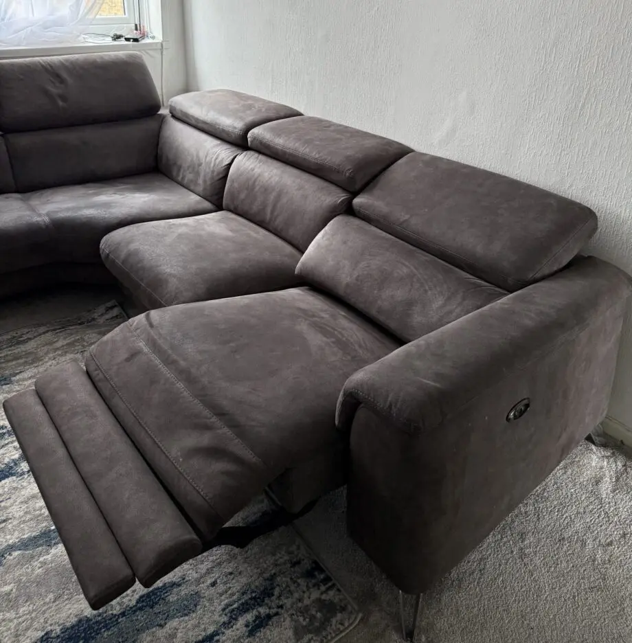 DFS Dark Grey Corner Sofa with Recliner
