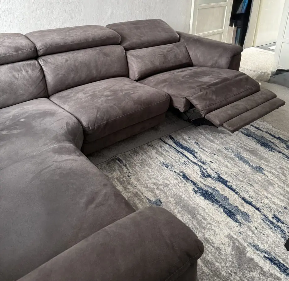 DFS Dark Grey Corner Sofa with Recliner
