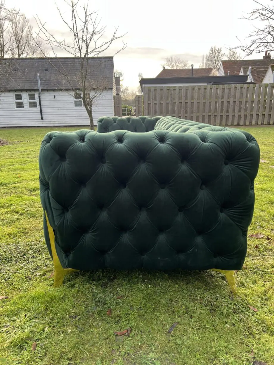 Chesterfield three seater in Forrest emerald green never been sat on