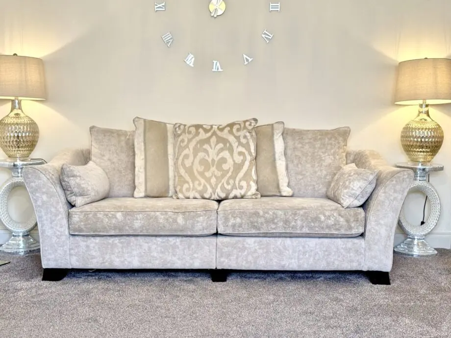 Two matching 3 seater sofas