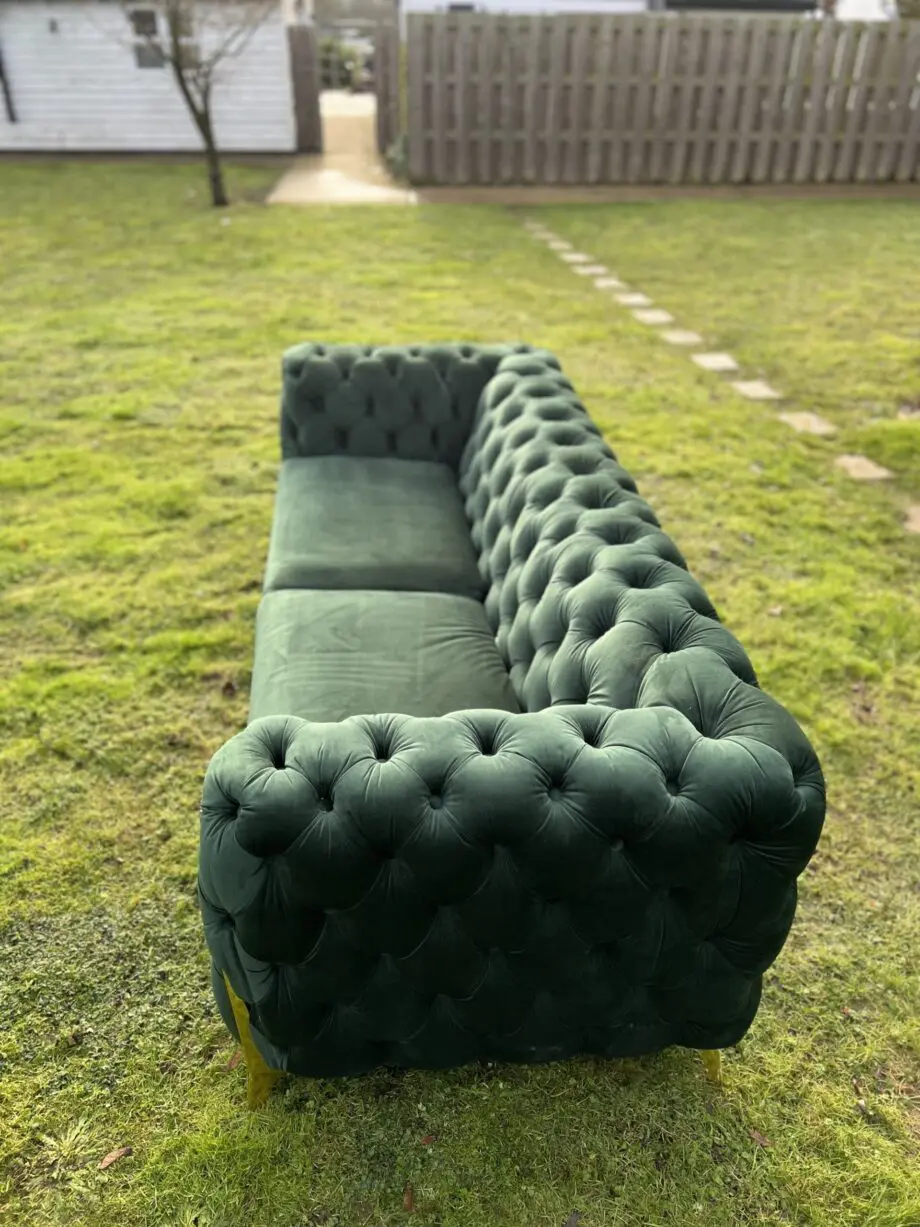 Chesterfield three seater in Forrest emerald green never been sat on