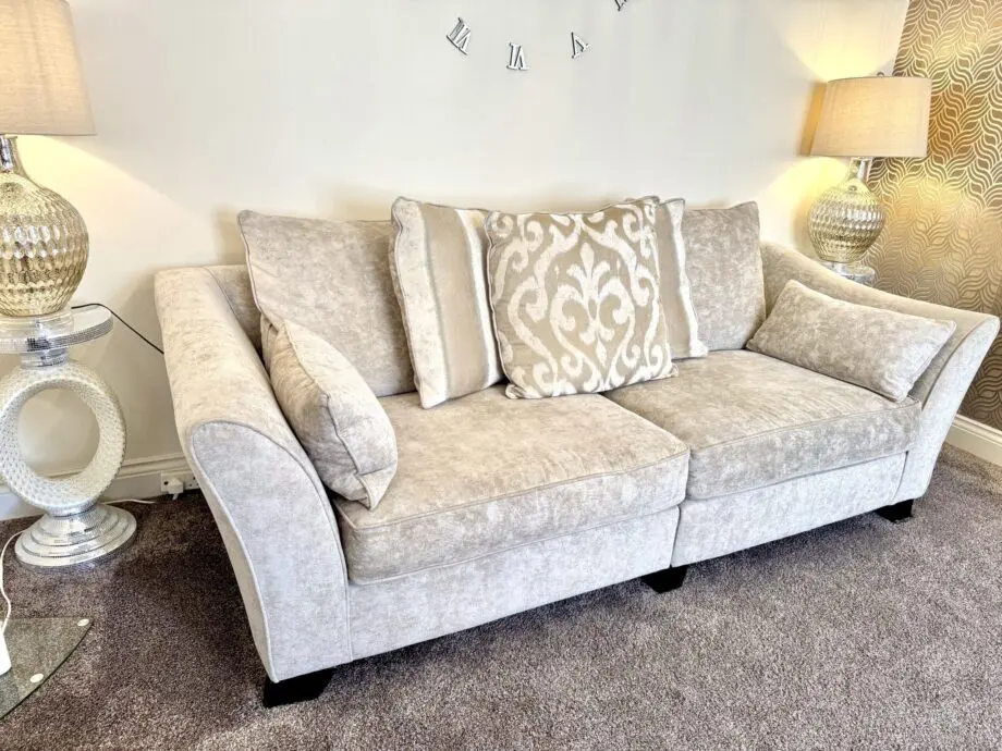 Two matching 3 seater sofas