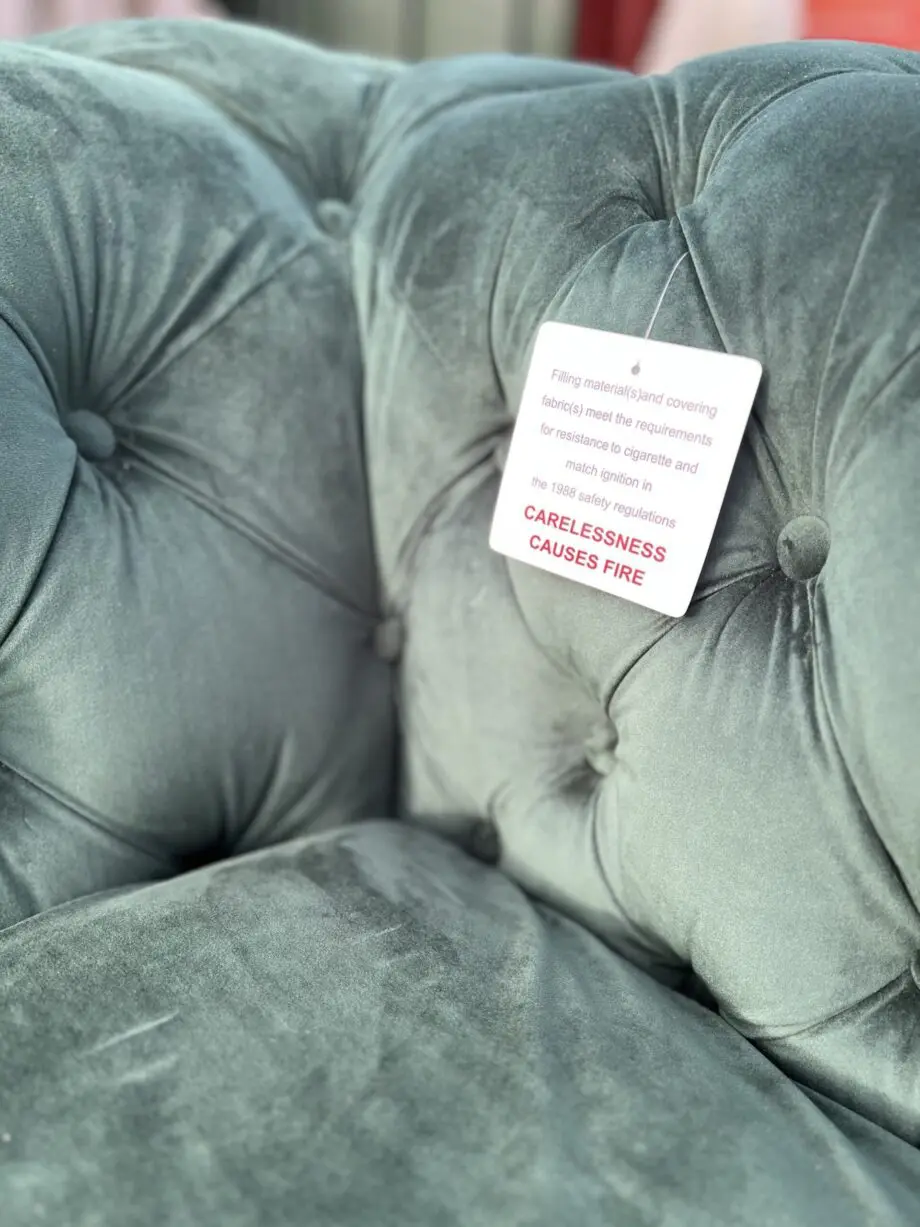 Chesterfield three seater in Forrest emerald green never been sat on