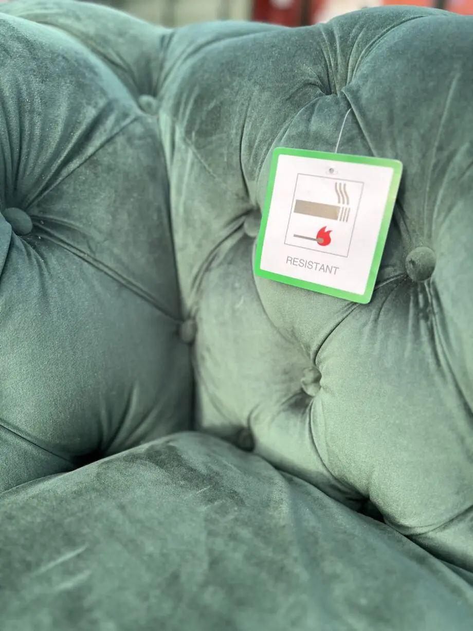 Chesterfield three seater in Forrest emerald green never been sat on