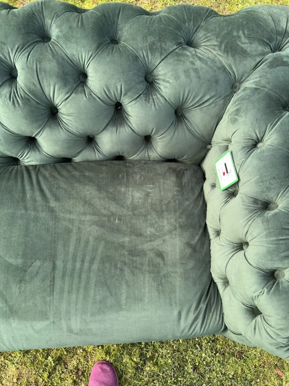 Chesterfield three seater in Forrest emerald green never been sat on