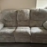 Beige electric recliner sofa set