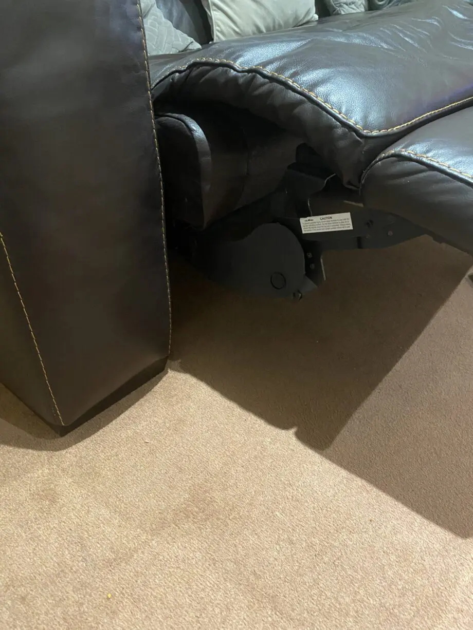 DFS Brown Leather Sofa. 3 Seater & 2 Seater and foot stool