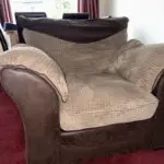 Brown sofa & 2 armchairs