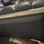 Italian Blue Leather Sofa