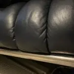 Italian Blue Leather Sofa