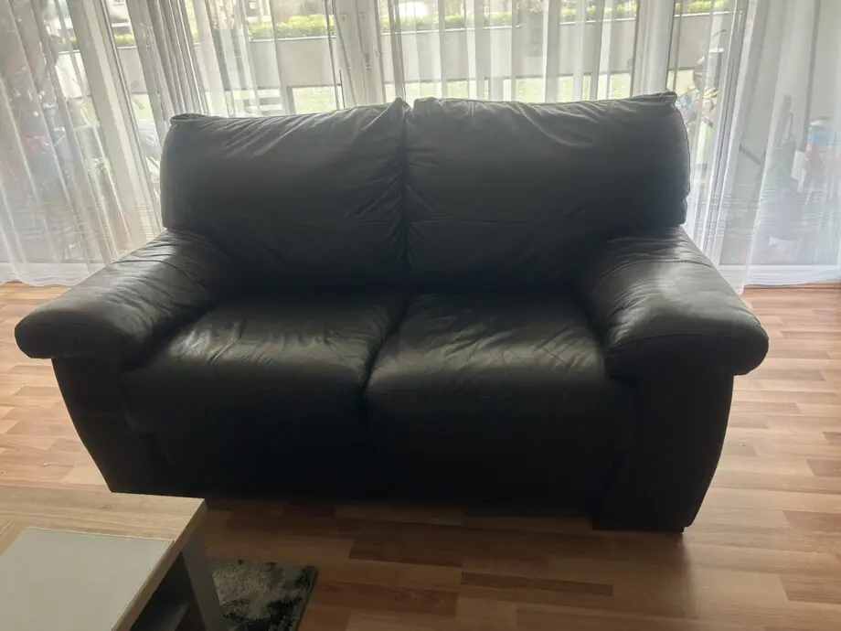 DFS Pavillion Dark Brown 2 seater leather sofa