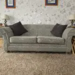 Grey Damask 3 seater sofa,