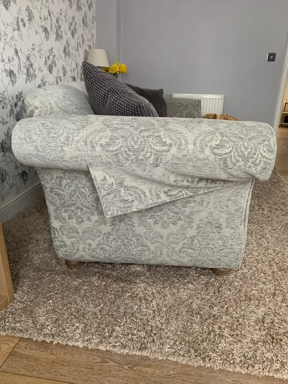 Grey Damask 3 seater sofa,