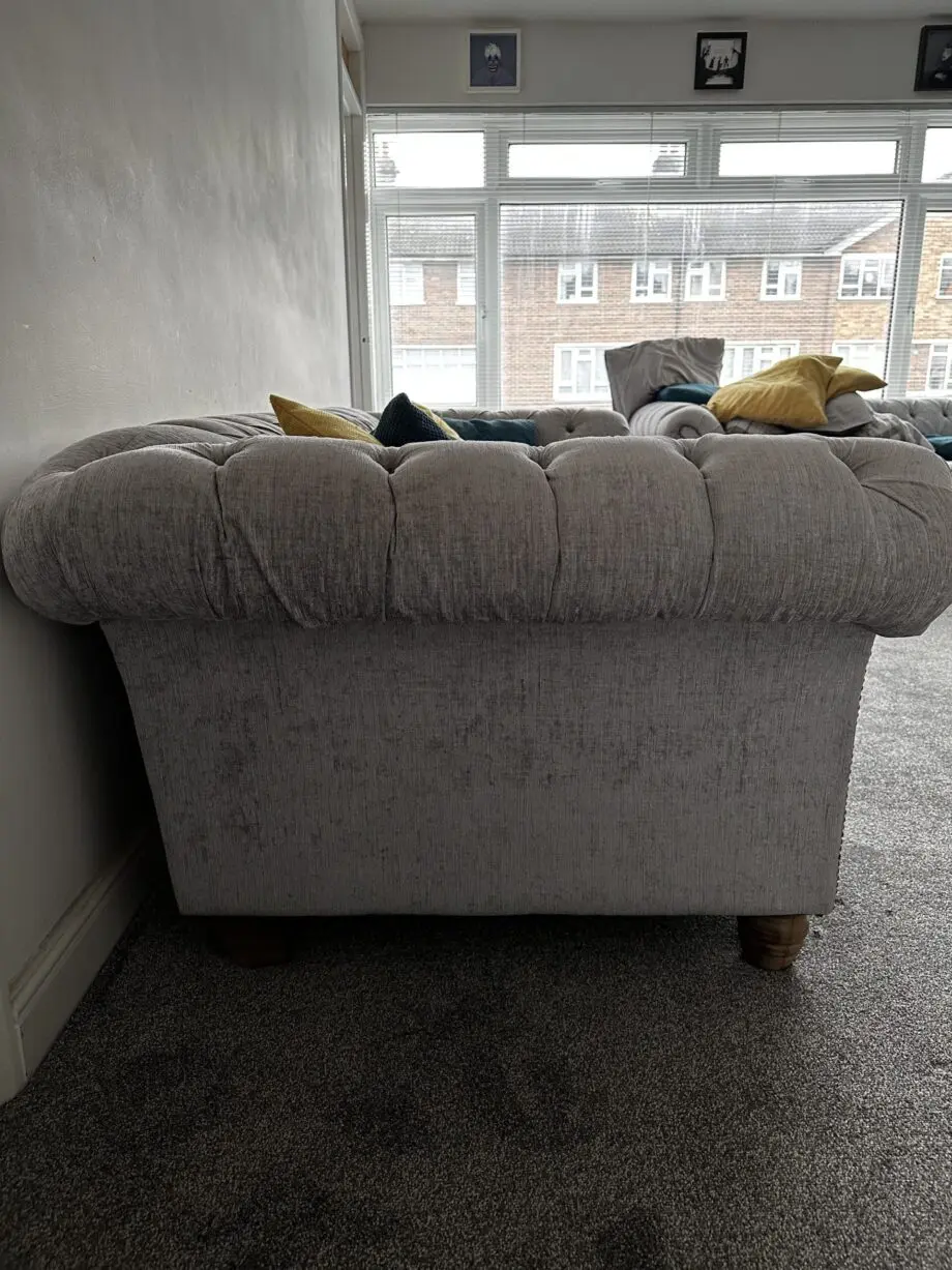 Chesterfield, light grey 3 seater