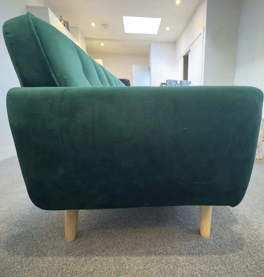 Camila green velvet 3 seater sofa, Oakland furniture superstore