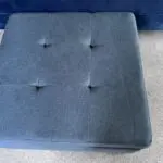 Navy velvet sofa bed with ottoman