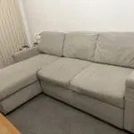 3 seater corner cream sofa bed, with extra storage space