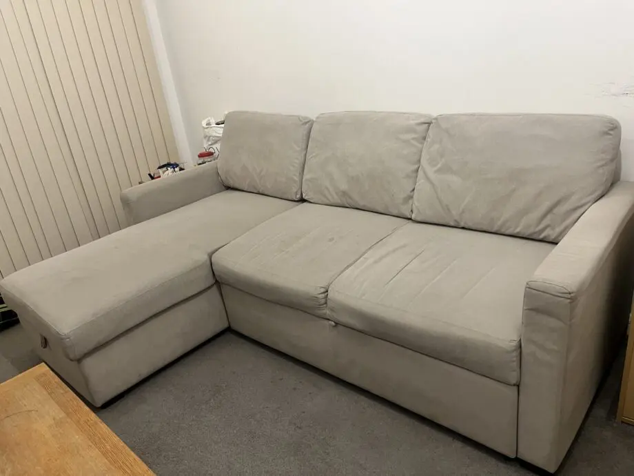3 seater corner cream sofa bed, with extra storage space