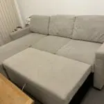 3 seater corner cream sofa bed, with extra storage space