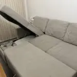 3 seater corner cream sofa bed, with extra storage space