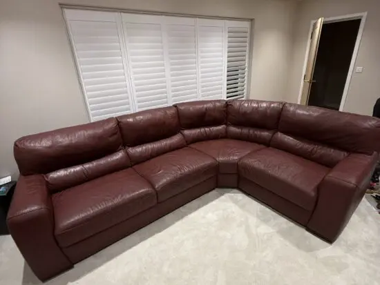 SCS sisi Italia leather side in burgundy colour