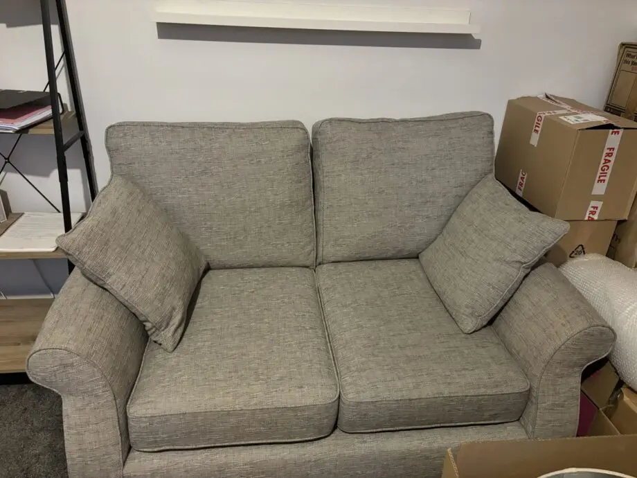 Next small 3 seater Ashford boucle weave dove grey