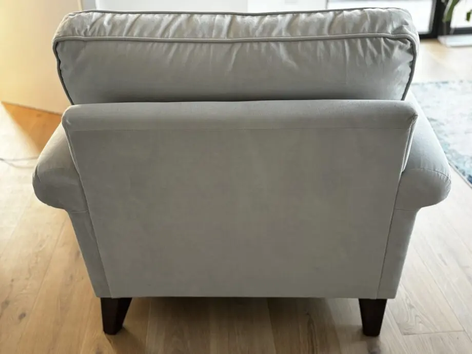 Penelope Armchair - The Lounge Co - Dove Grey Velvet