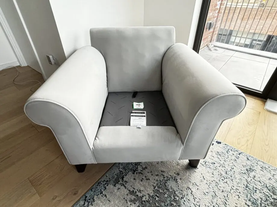 Penelope Armchair - The Lounge Co - Dove Grey Velvet