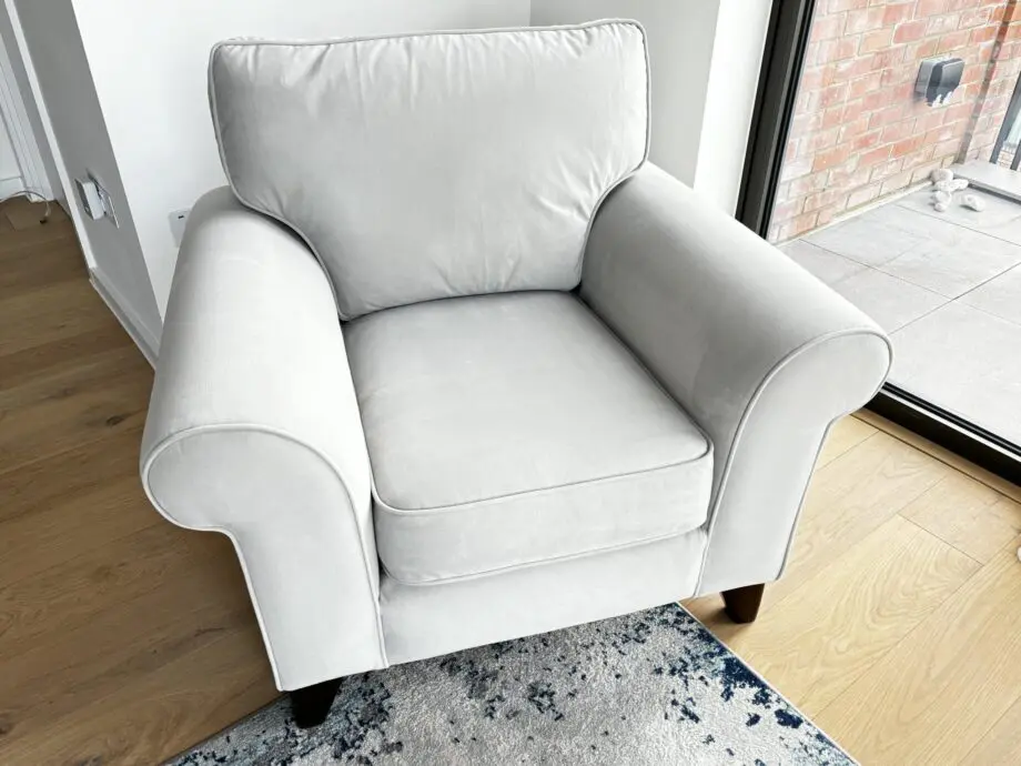 Penelope Armchair - The Lounge Co - Dove Grey Velvet
