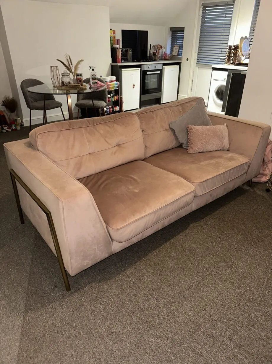 DFS pink 2 seater sofa