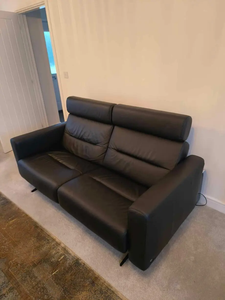 Stressless Paloma Black 2.5 Seater Sofa With Footstool