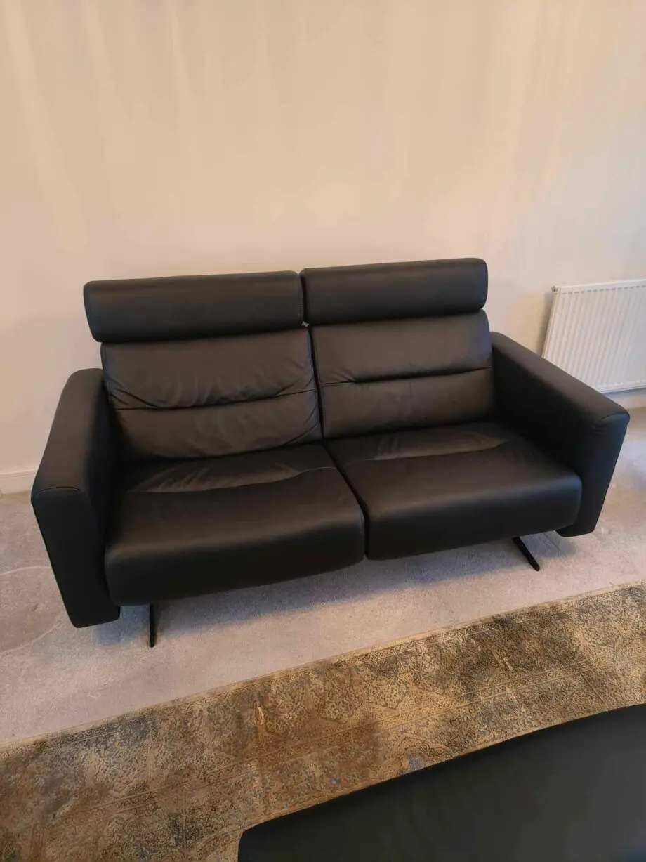 Stressless Paloma Black 2.5 Seater Sofa With Footstool