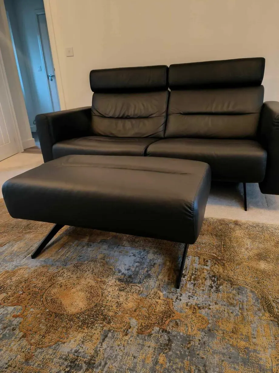 Stressless Paloma Black 2.5 Seater Sofa With Footstool
