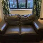 Leather brown two seater sofa