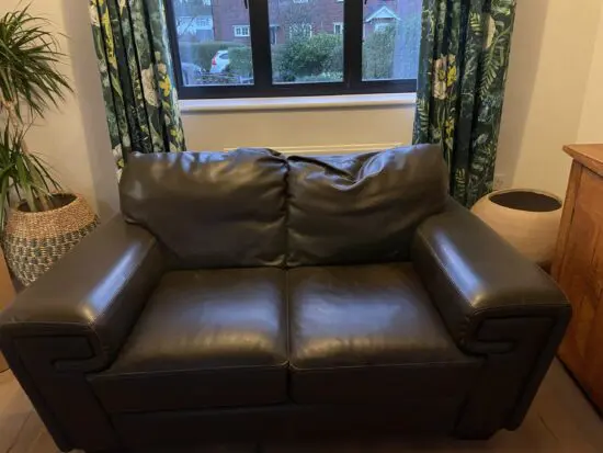 Leather brown two seater sofa