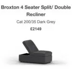 Sofology Real Leather Reclining 4-seater Sofa and Footstool