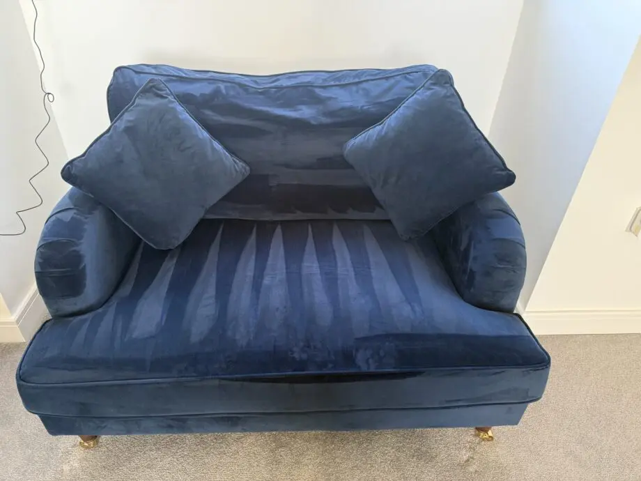 Navy Velvet 2 seater and love seat from Furniture 123