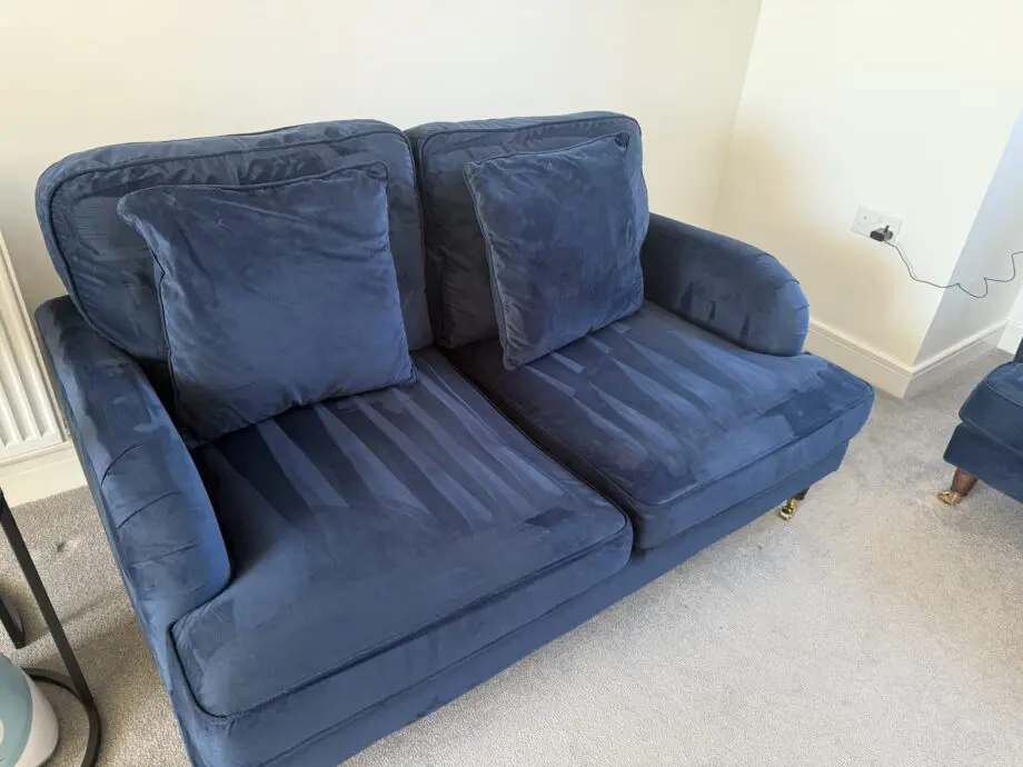 Navy Velvet 2 seater and love seat from Furniture 123